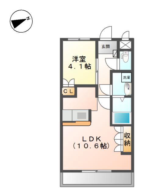 フレッシュパレス堀越(1LDK/2階)の間取り写真