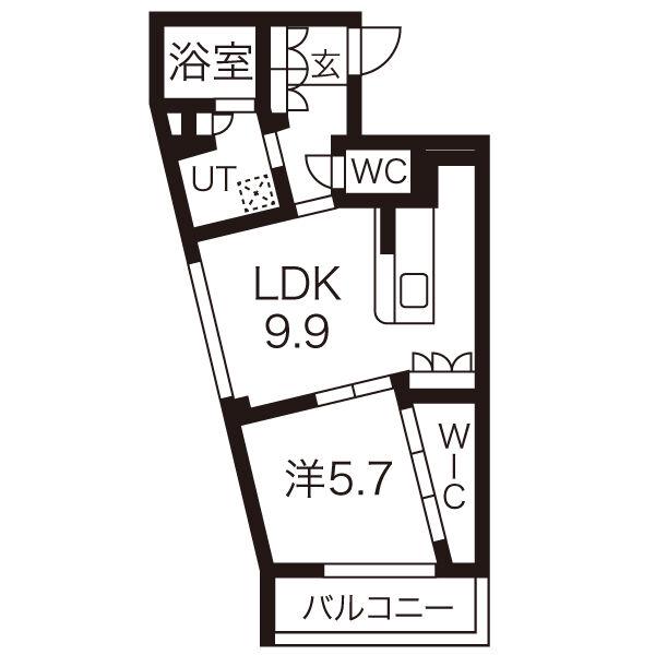 グランドゥール千種(1LDK/3階)の間取り写真