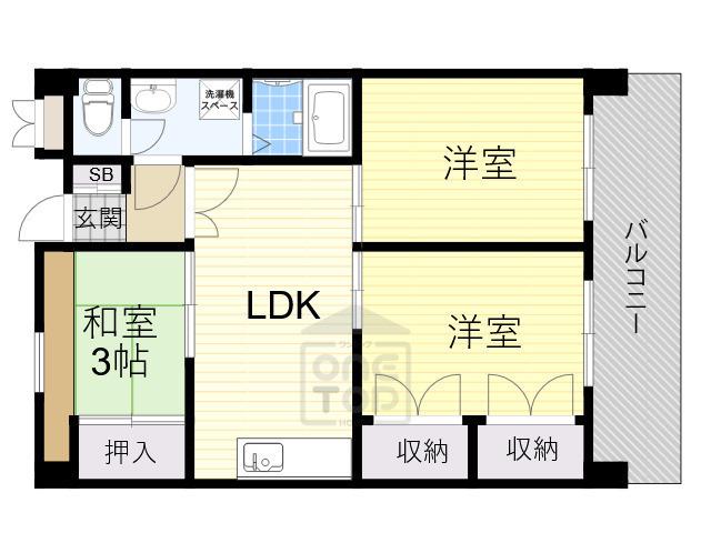 第2ユーロハイツ東豊中(3LDK/5階)の間取り写真