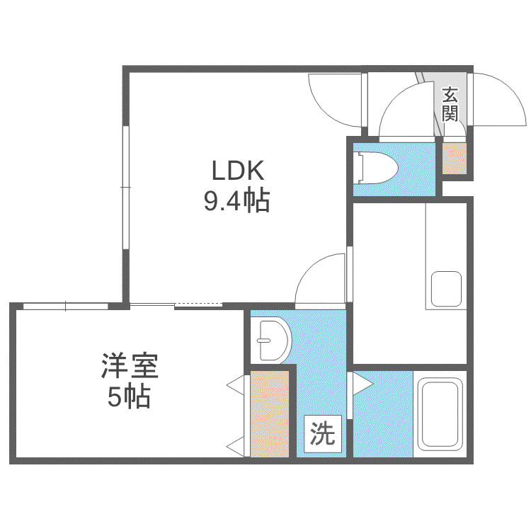 ノース LIFE新道東(1LDK/2階)の間取り写真