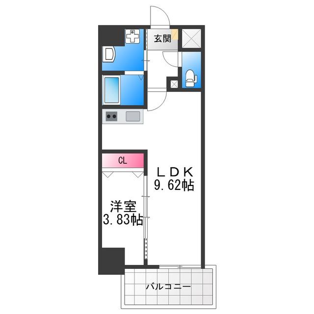 リアライズ堺宿院(1LDK/11階)の間取り写真