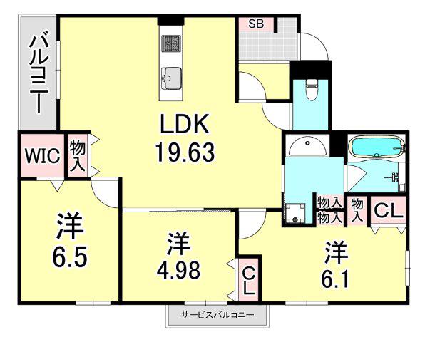 ZELKOVA ASHIYA(3LDK/2階)の間取り写真
