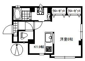 クレア平林(ワンルーム/2階)の間取り写真