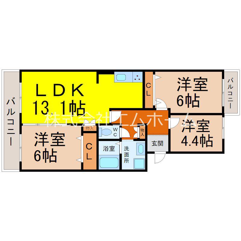 ソフィア小牧(3LDK/2階)の間取り写真