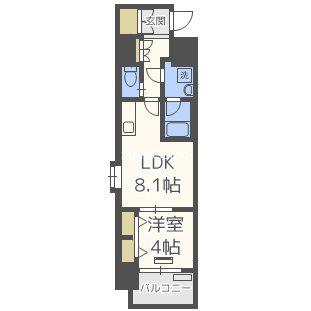 レオンコンフォート難波南(1LDK/3階)の間取り写真