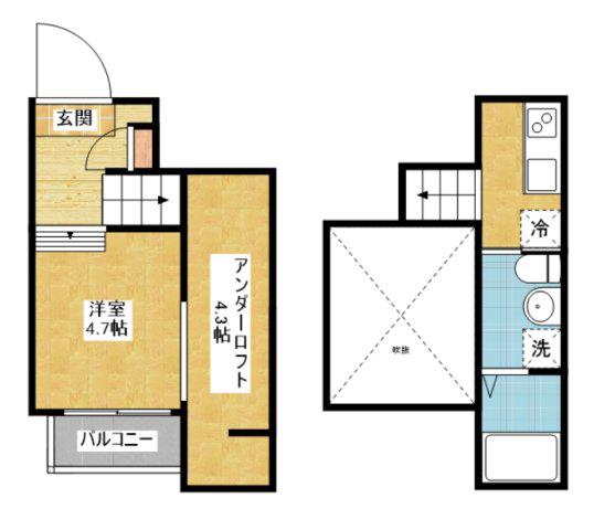 LENDROIT APAISANT (1K/1階)の間取り写真