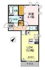 LE CIEL Ⅰ(1LDK/2階)の間取り写真
