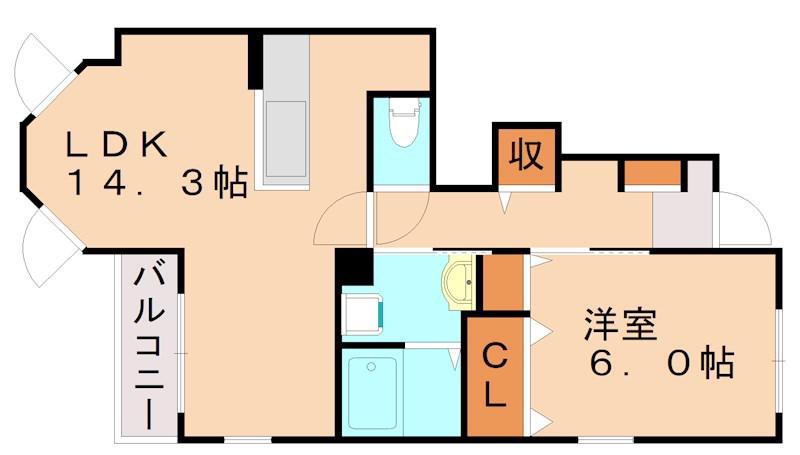 イマージュ M C(1LDK/1階)の間取り写真