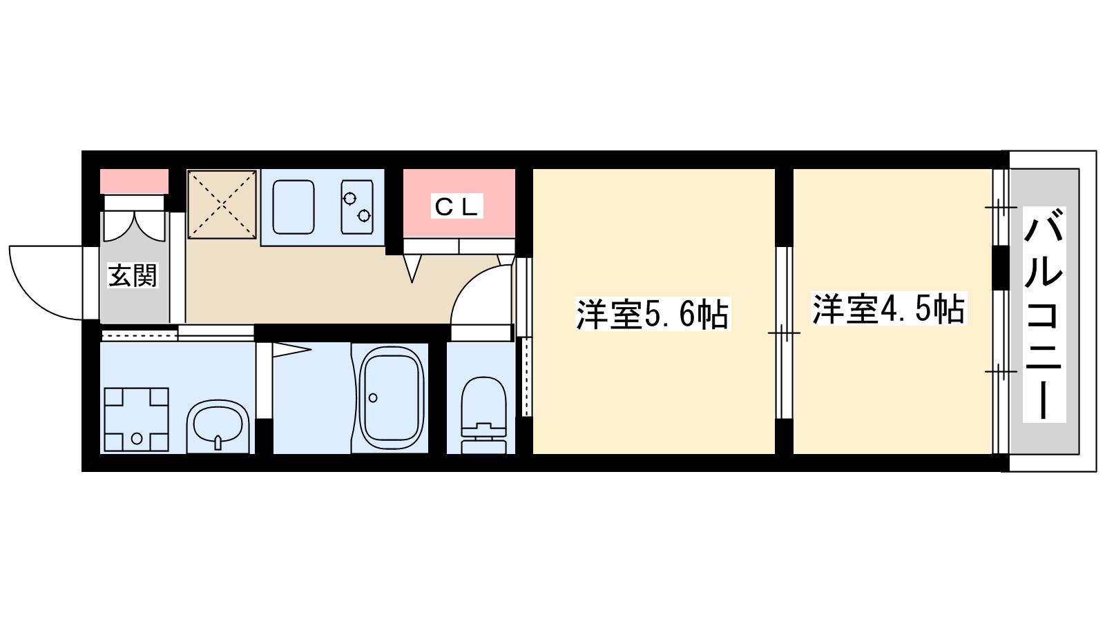 セントレジス新大阪3(2K/1階)の間取り写真