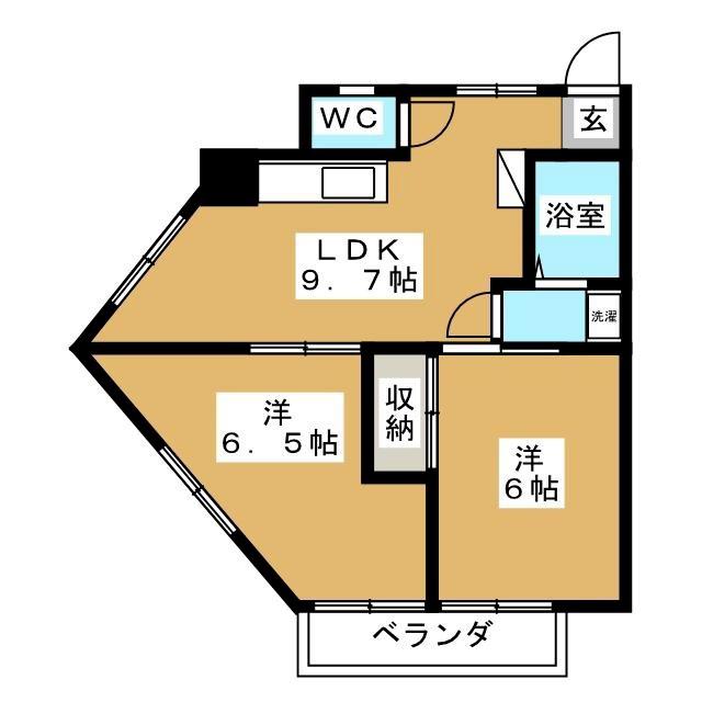 アーク山崎(2LDK/2階)の間取り写真