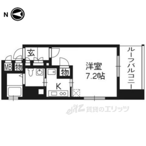 ベラジオ四条烏丸(1K/7階)の間取り写真