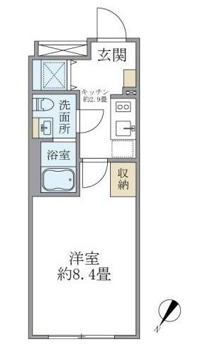 HTピア赤坂(1K/5階)の間取り写真