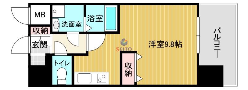BPRレジデンス新梅田(ワンルーム/9階)の間取り写真
