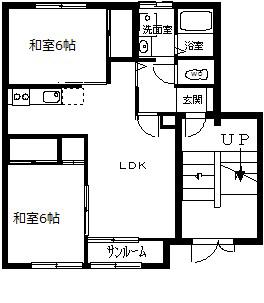 メゾンブランディーユ(2LDK/2階)の間取り写真