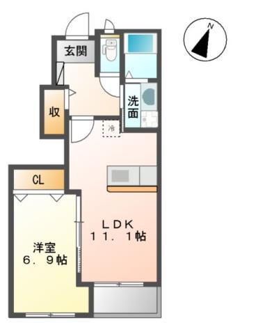 グランメゾン(1LDK/1階)の間取り写真