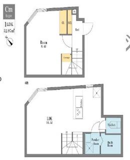 LEGALAND西新宿 4階(1LDK/4階)の間取り写真