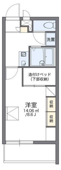 レオパレスFRIENDSII(1K/3階)の間取り写真