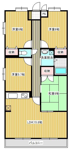 ヴェルドミール(4LDK/2階)の間取り写真