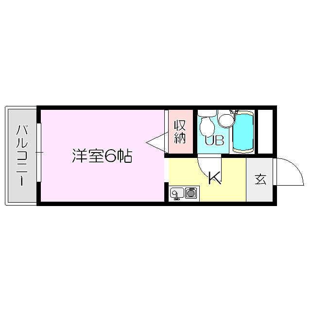 柴島ハイツ(ワンルーム/5階)の間取り写真