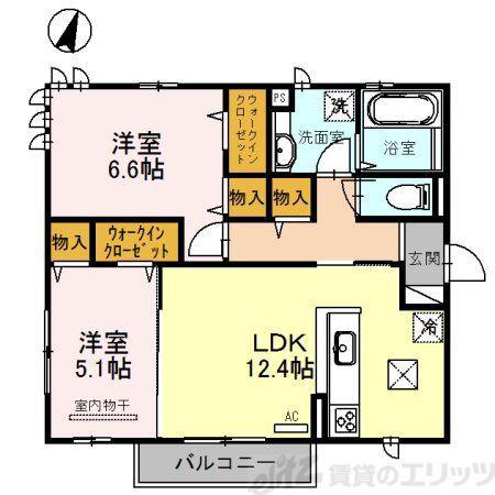 AMBIENCE(2LDK/1階)の間取り写真