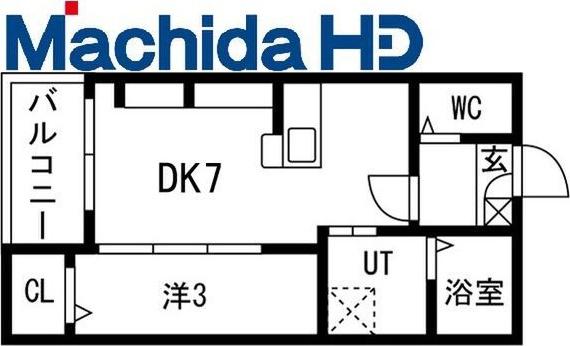 九間町シーエム・サンク(1DK/3階)の間取り写真