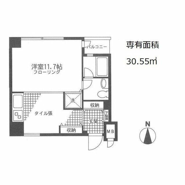 プライザイースト(ワンルーム/4階)の間取り写真