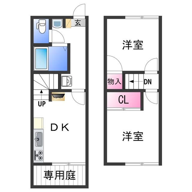 レオパレスほしや(2DK/1階)の間取り写真