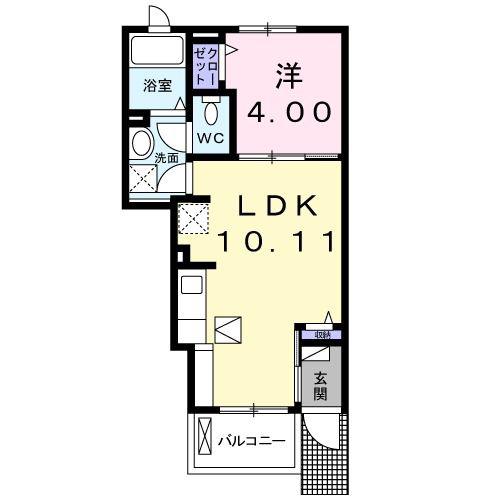 VIALETTA(1LDK/1階)の間取り写真