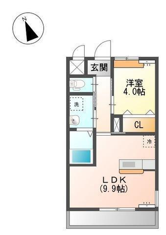 ラヴィングホーム(1LDK/2階)の間取り写真