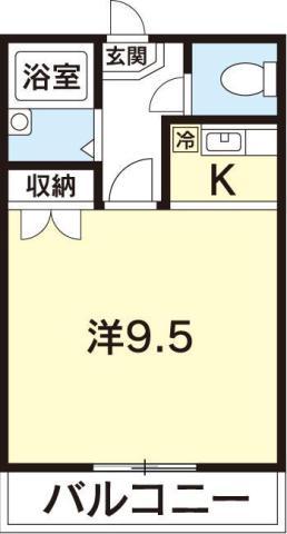 カーサ55(1K/1階)の間取り写真