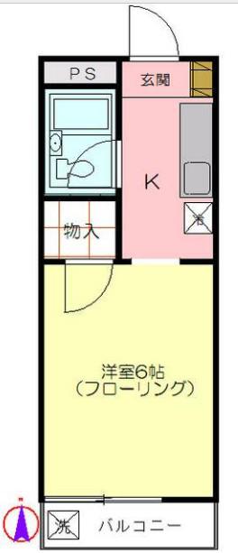 コーポニューライフ(1K/1階)の間取り写真