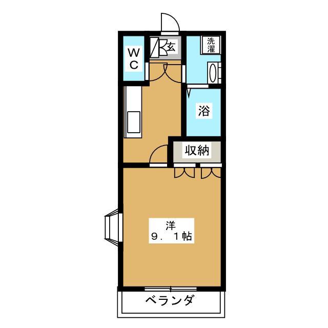 SMILEY(1K/1階)の間取り写真