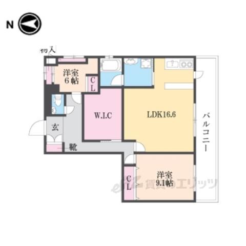 新大宮駅前北ビル(2LDK/7階)の間取り写真