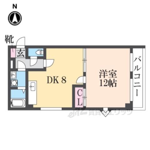 プラザ堅田マンション(1DK/2階)の間取り写真