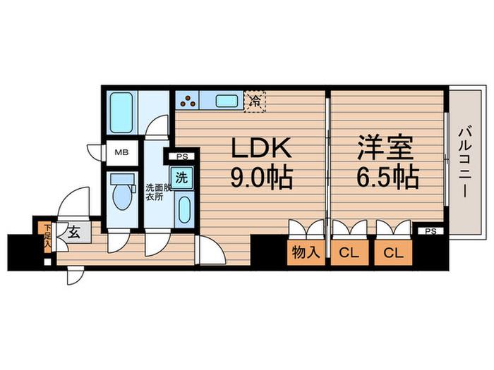 スパシエトラッド両国(1LDK/8階)の間取り写真