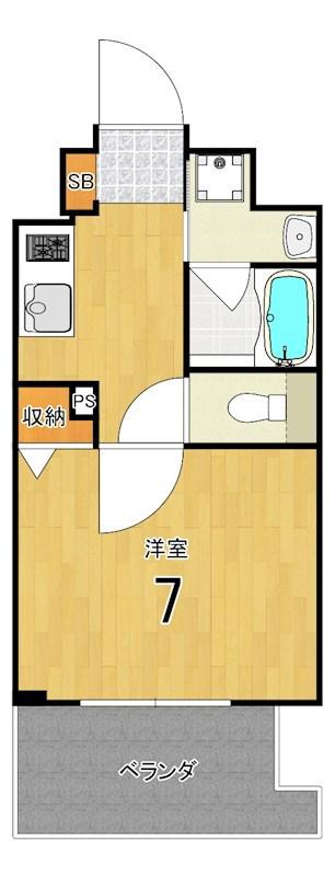 ベラジオレガシー京都西七条(1K/7階)の間取り写真