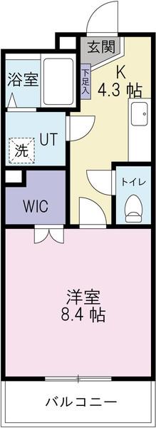 グリーン ガーデン(1K/4階)の間取り写真