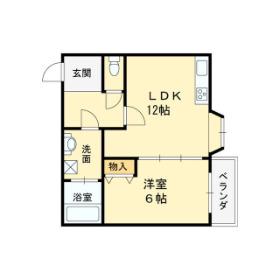 藤ヶ丘OMMビル(1LDK/2階)の間取り写真