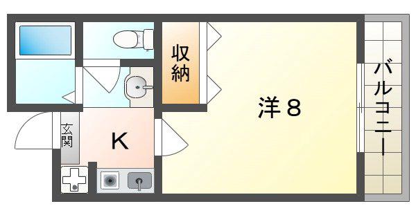キュービック119(1K/3階)の間取り写真