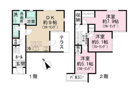 メルヴェイユ恵比寿(3LDK/1階)の間取り写真