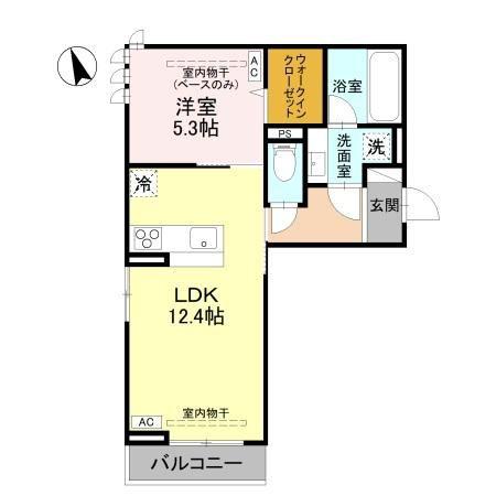 DーROOM福住 A棟(1LDK/2階)の間取り写真