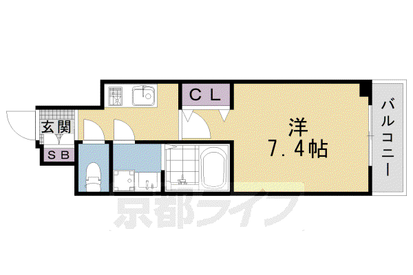 クリスタルグランツ京都西大路(1K/7階)の間取り写真