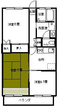 シティハイムフューチャー2(3K/2階)の間取り写真