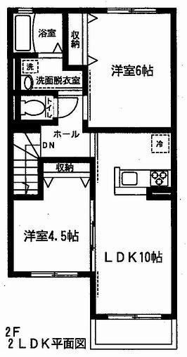 メゾンOTO(2LDK/2階)の間取り写真