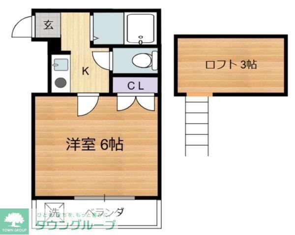 グリーンプラザ(1K/2階)の間取り写真