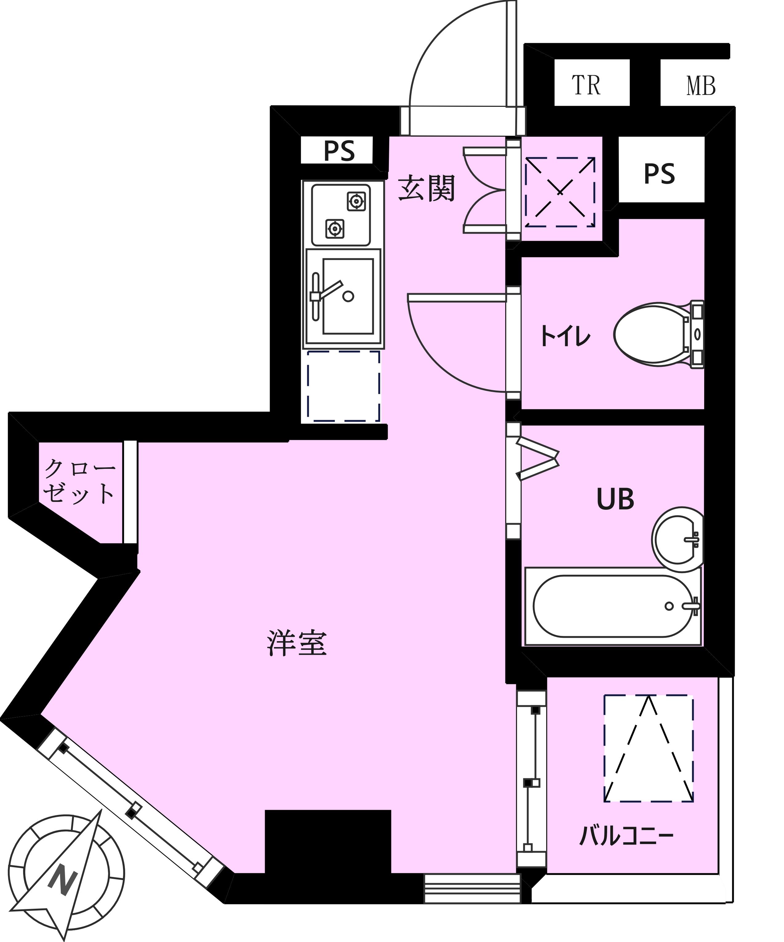TOTSU RESIDENCE SHIODOME(ワンルーム/7階)の間取り写真
