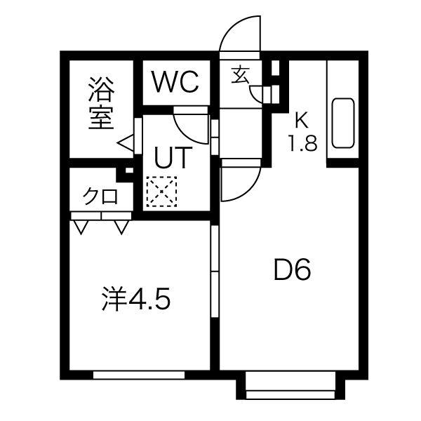 コート月寒(1LDK/2階)の間取り写真