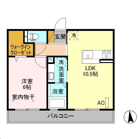 シュシュポルト(1LDK/2階)の間取り写真
