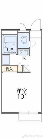 レオパレスGRUE(1K/1階)の間取り写真
