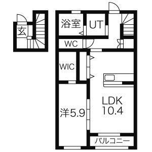 カーサ ディ さくら(1LDK/2階)の間取り写真